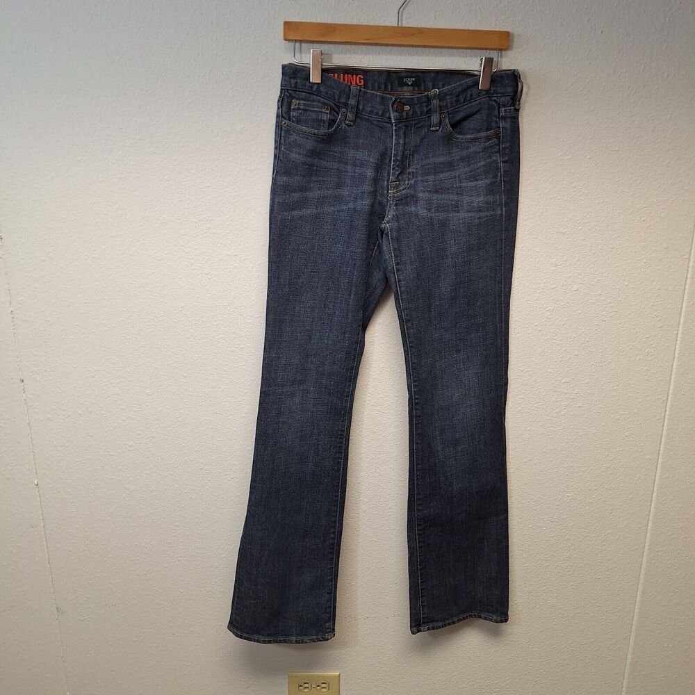 J.Crew Hip Slung Straight Jeans Stretch Cotton Denim Rinse Blue Women's Size 28